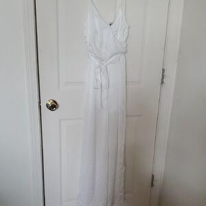HYFVE White V-Neck Jumpsuit
